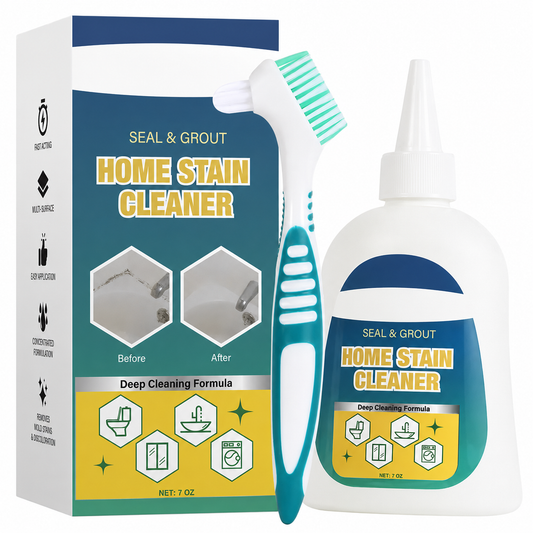 Mold Remover Gel with Scrub Brush – Heavy Duty Mildew Stain Cleaner for Washer Gasket, Shower Caulk, Tile Grout & Bathroom – 7 Fl Oz Household