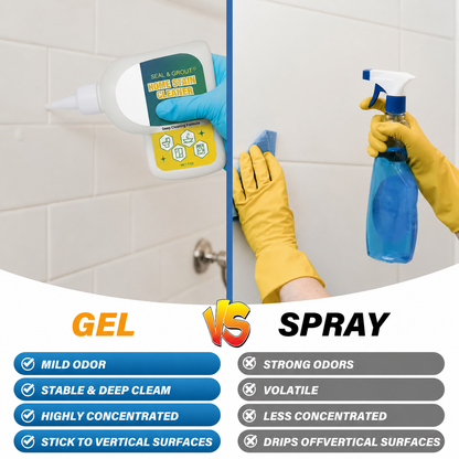 Mold Remover Gel with Scrub Brush – Heavy Duty Mildew Stain Cleaner for Washer Gasket, Shower Caulk, Tile Grout & Bathroom – 7 Fl Oz Household