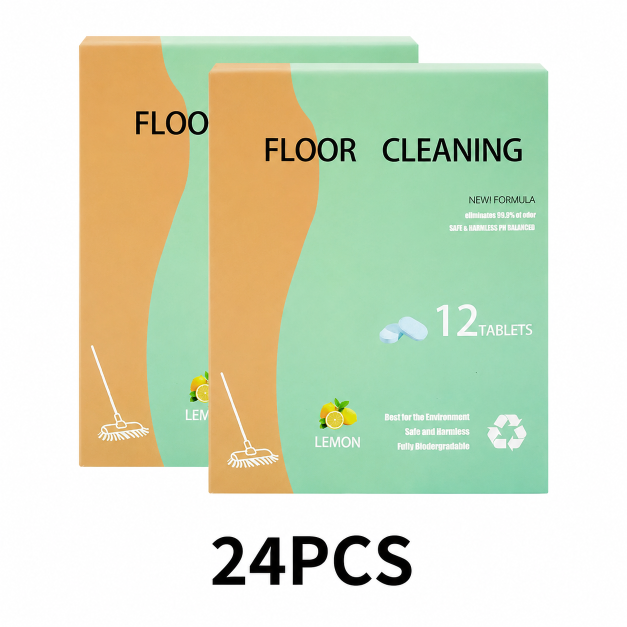 Floor Cleaning Tablets available in lemon or mint scent eco-safe materials remove grime and odors effectively dries quickly with no residue for all household floor cleaning