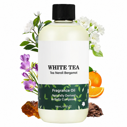 White Tea Diffuser Oil Refill, 4.1 fl oz (118 mL) – Long-Lasting Fragrance Oil with Neroli & Bergamot for Waterless, Ultrasonic and Reed Diffusers